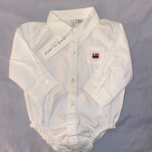 Janie and Jack Train Oxford Bodysuit